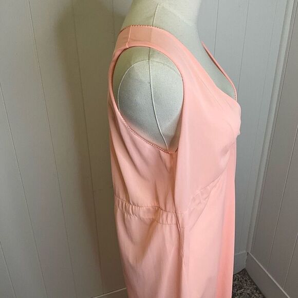 Handmade Womens Size Medium Sleeveless Night Gown Orange Peach Maxi Length - Picture 4 of 9